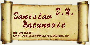 Danislav Matunović vizit kartica